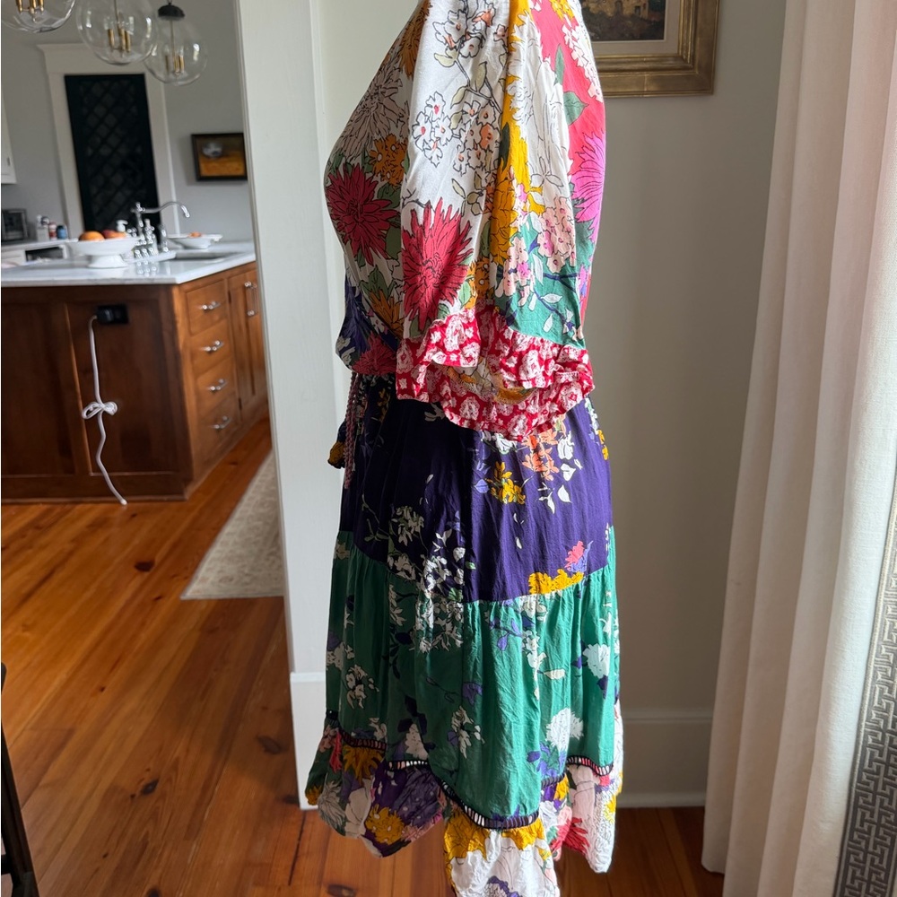 Anthropologie Floral Multicolor Wrap Dress - Picture 5 of 7